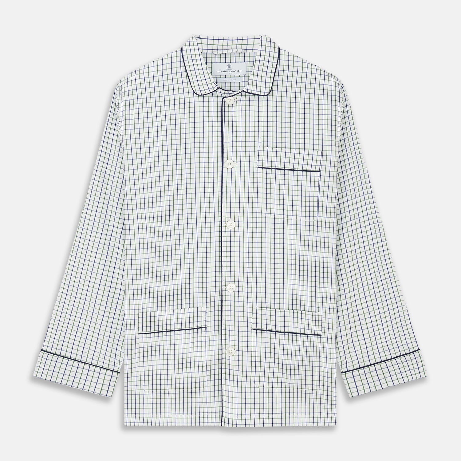 View 5 of product Green and Blue Check Cotton Hyde Pyjama Set