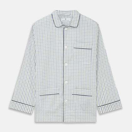 Green and Blue Check Cotton Hyde Pyjama Set Image 4