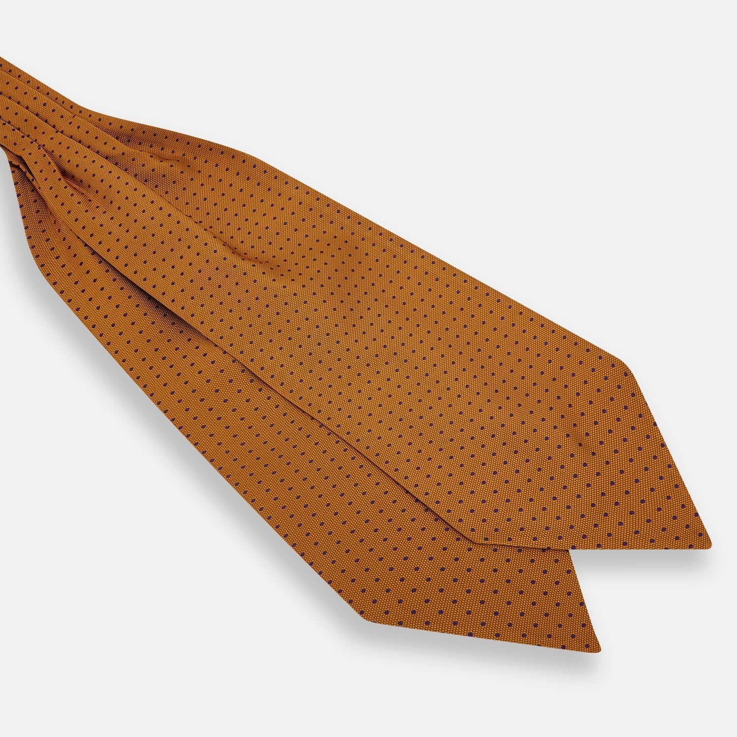 View 3 of product Navy and Orange Micro Dot Silk Cravat