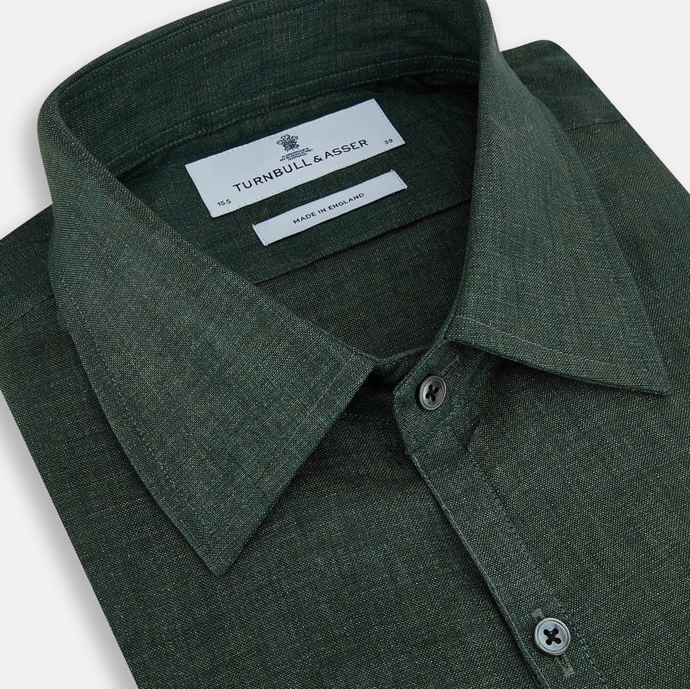 Forest Green Linen Westminster Shirt