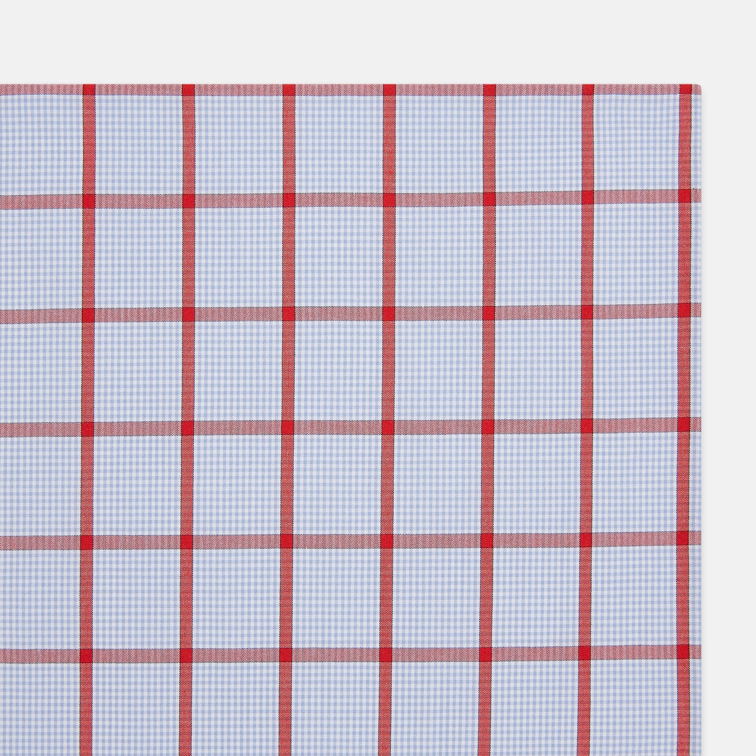 View 2 of product Hand Rolled Red Windowpane Check  Handkerchief