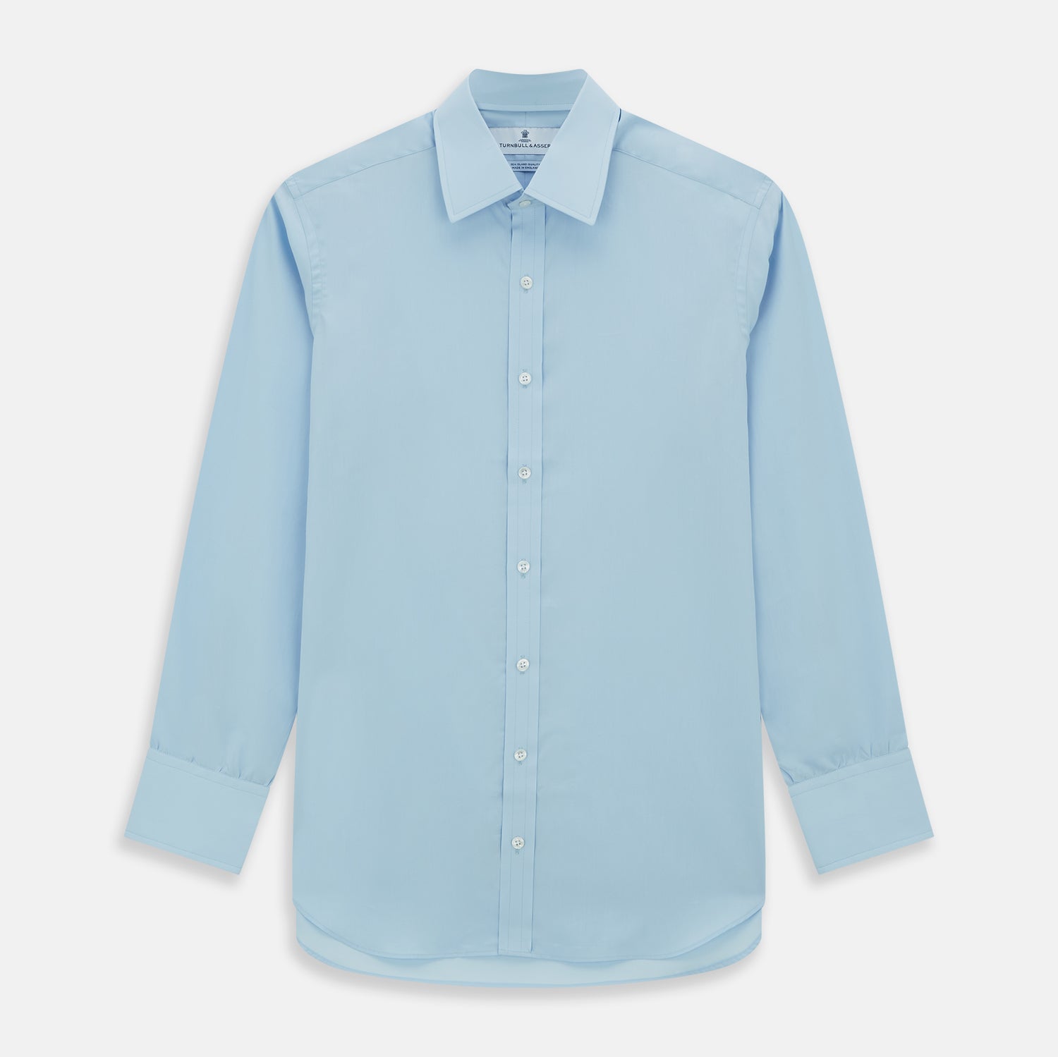 View 1 of product Light Blue Sea Island Quality Cotton Shirt with T&A Collar and 3-Button Cuffs