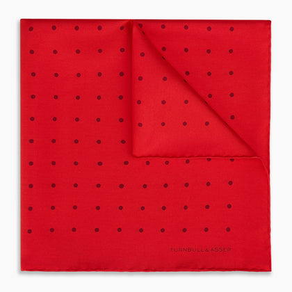 Red and Burgundy Spot Silk Pocket Square Image 4
