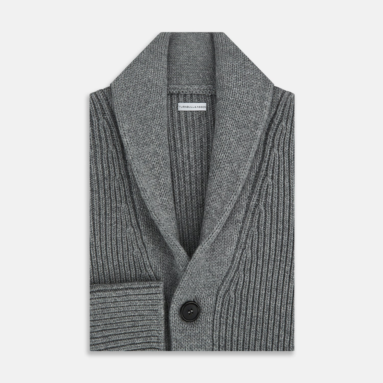 View 4 of product Grey Melange Cashmere Shawl Collar Cardigan