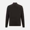 View 3 of product Brown Merino High Neck Zipped Cardigan