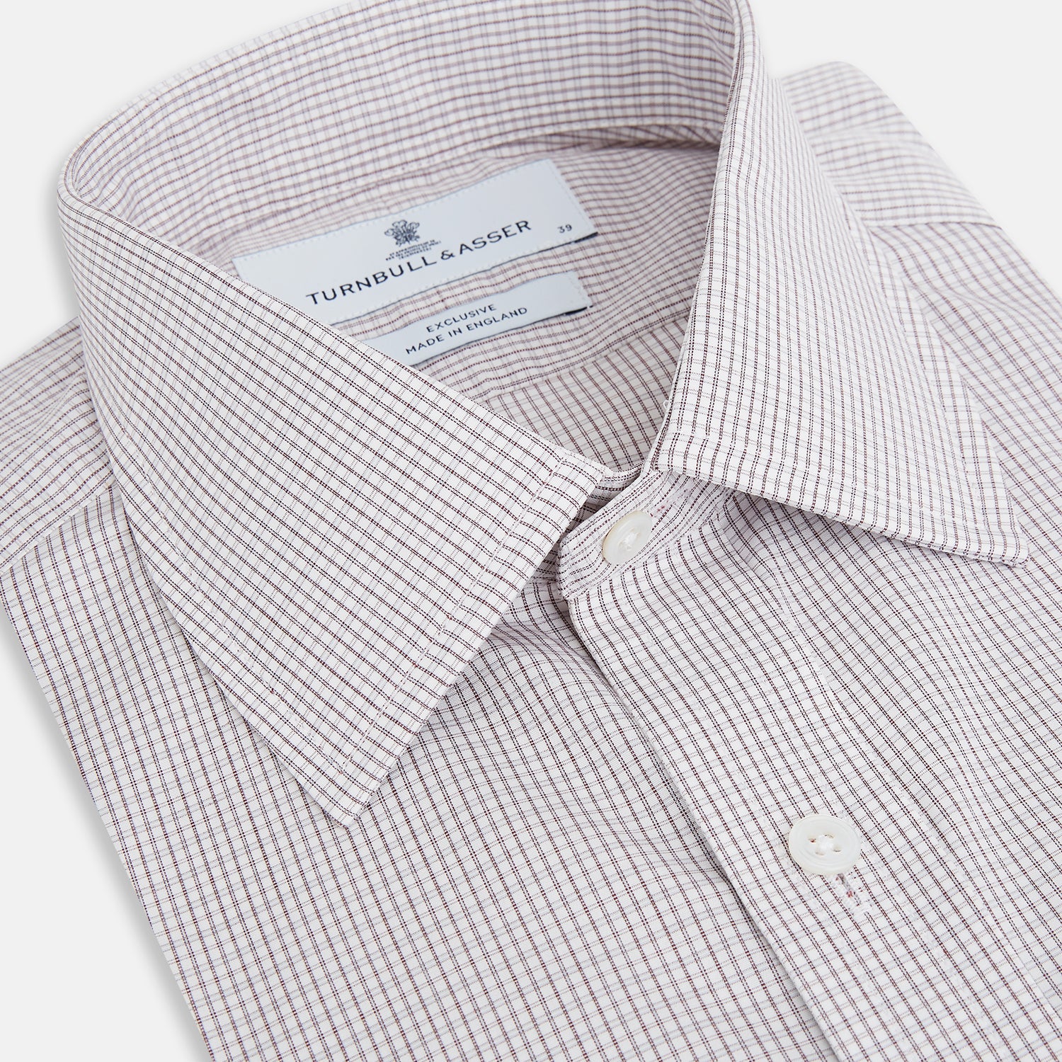 View 2 of product Burgundy Micro Tattersall Check Mayfair Shirt