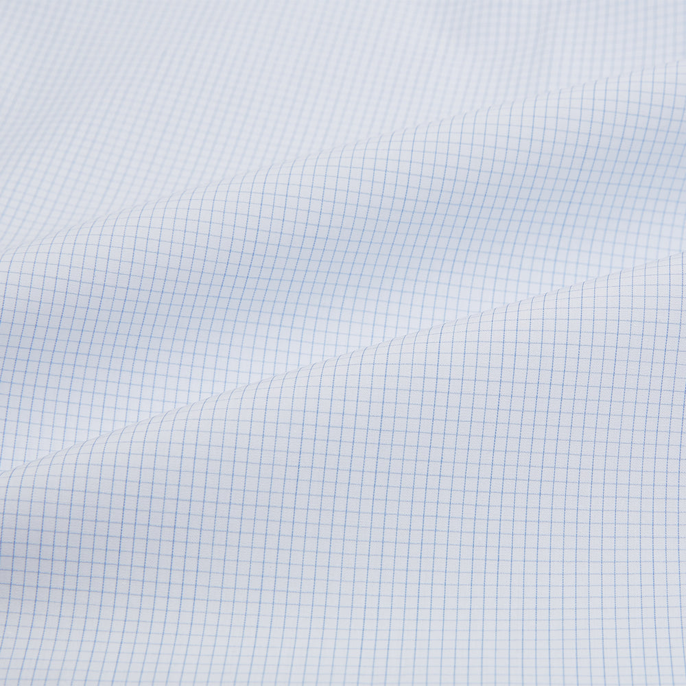 Blue and White Micro Check Mayfair Shirt