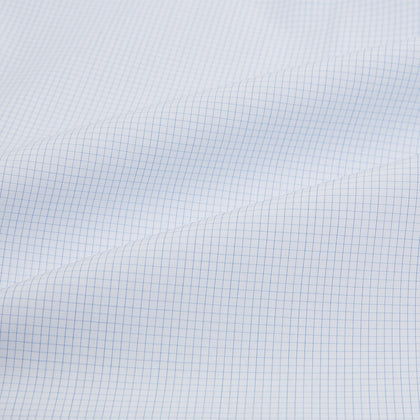 Blue and White Micro Check Mayfair Shirt Image 5