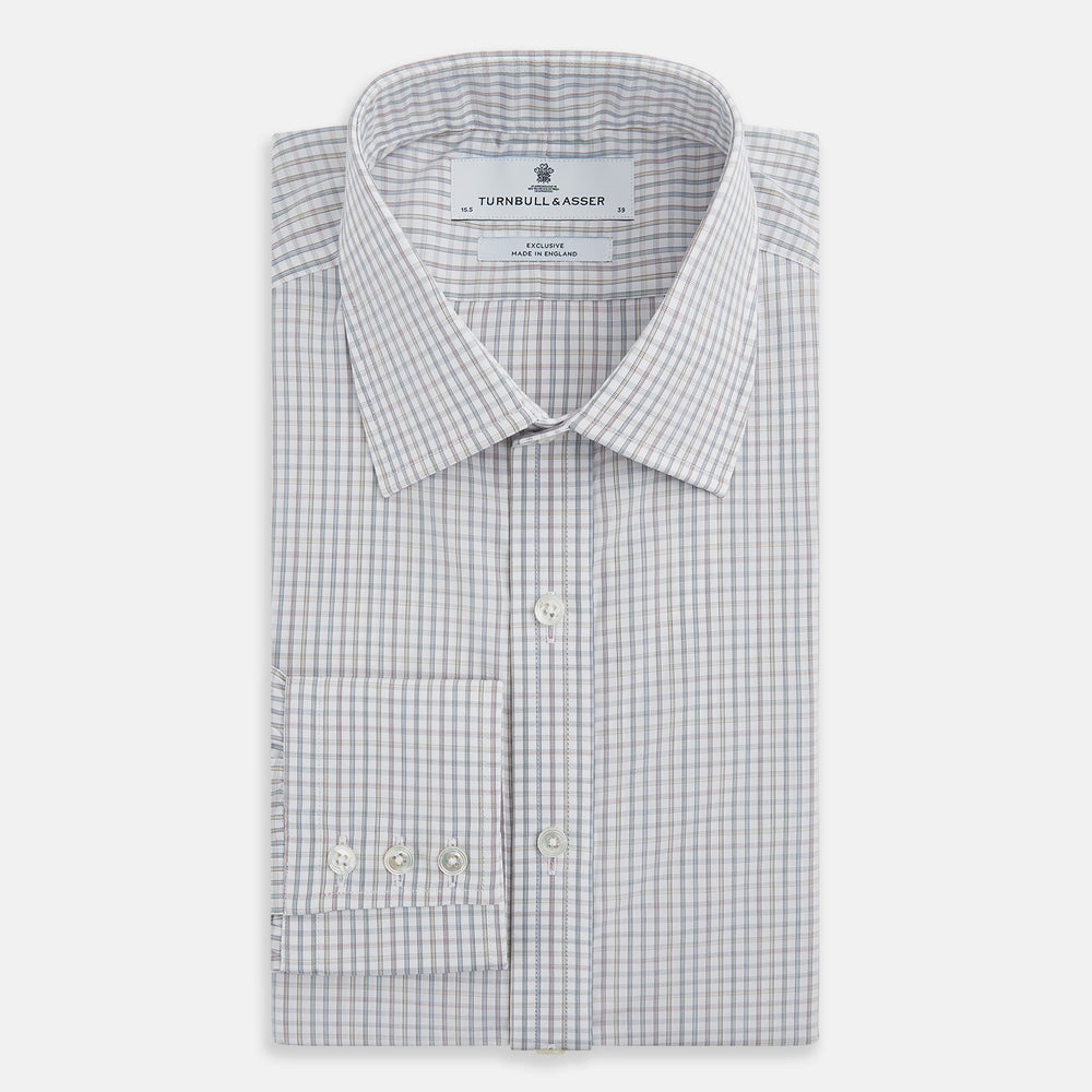 Sky Blue Multi Graph Check Shirt