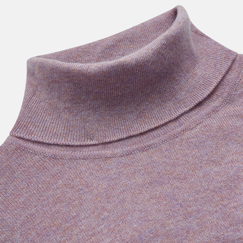 Lilac Heather Aubrey Cashmere Roll Neck Jumper