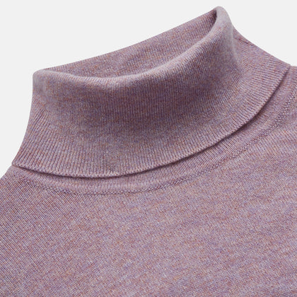 Lilac Heather Aubrey Cashmere Roll Neck Jumper