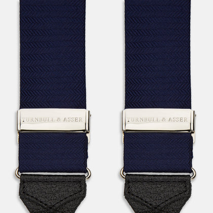Navy Silk Braces Image 1