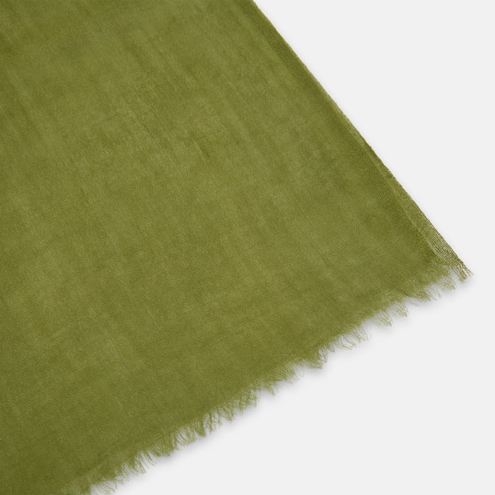 Moss Green Cashmere Scarf Image 1