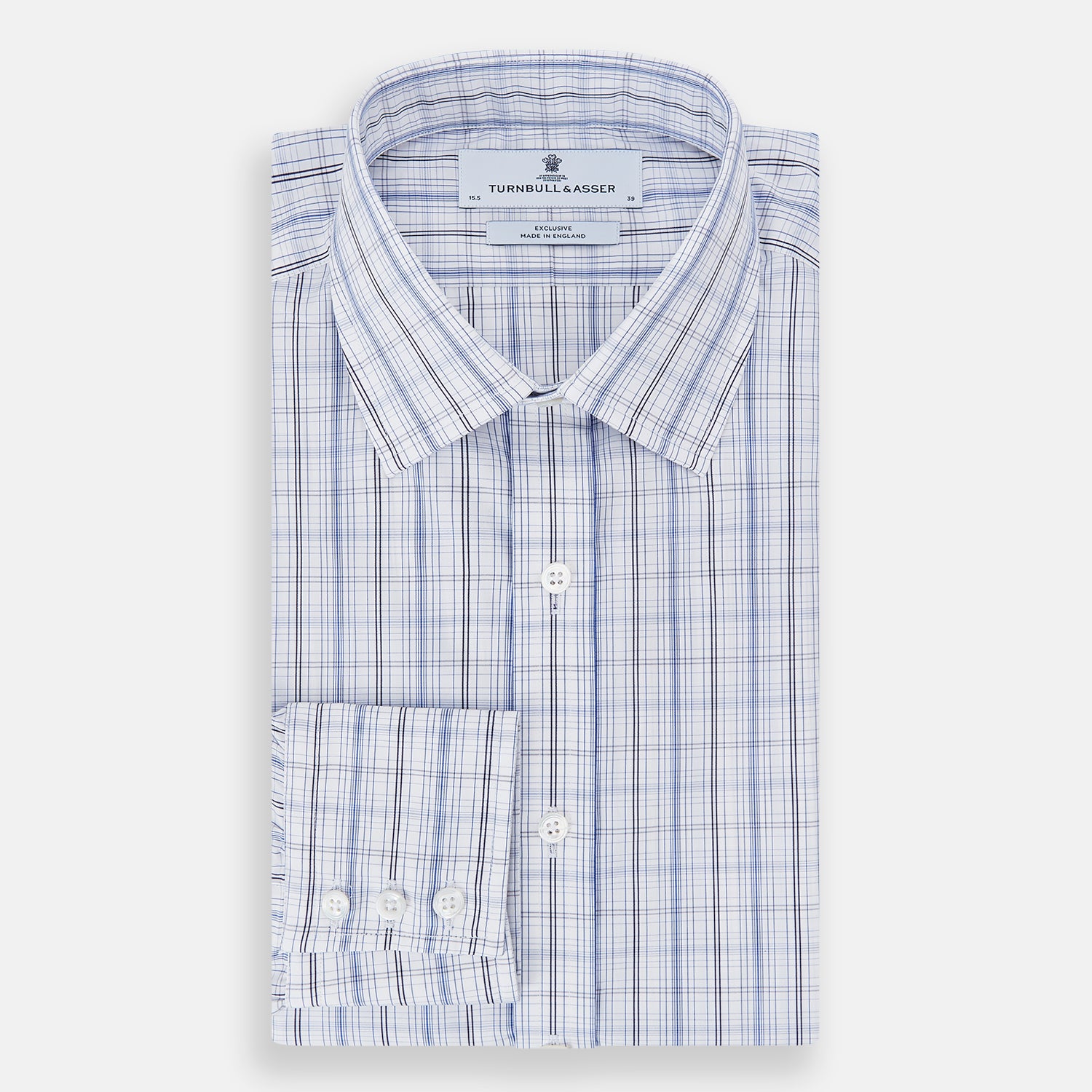 View 5 of product Blue and Navy Multi Check Mayfair Shirt