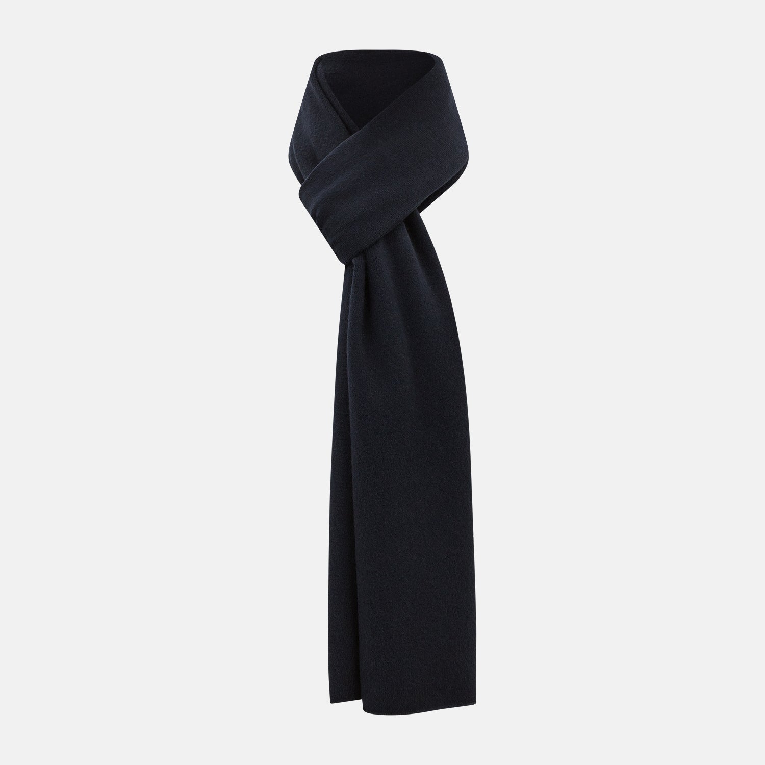 View 1 of product Plain Navy Cashmere Knitted Scarf