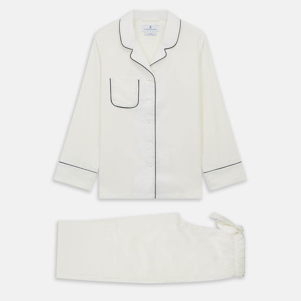 Women's Harriet Cream Silk Pyjama Set
