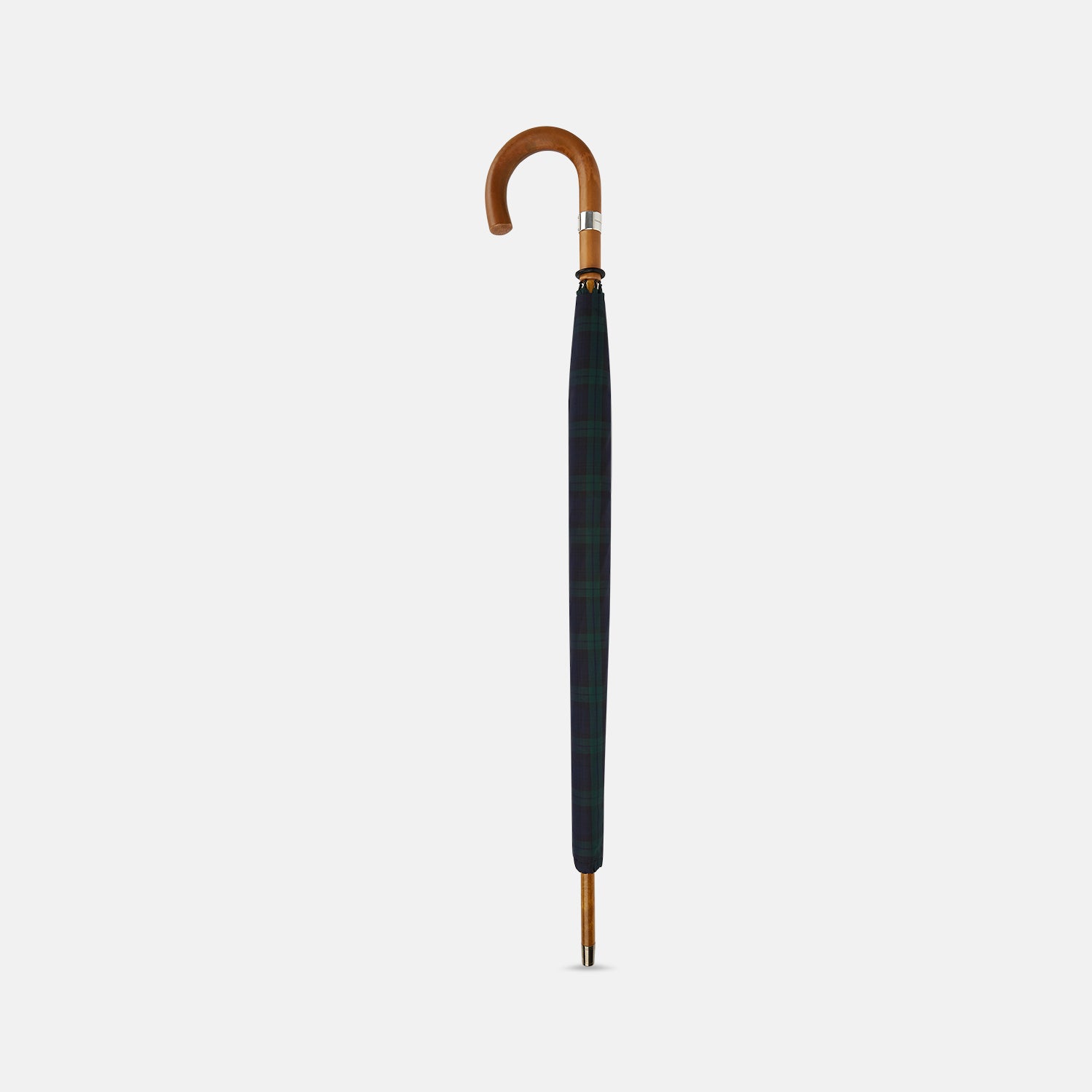View 2 of product Black Watch Tartan Traveller Umbrella with Malacca Crook Handle