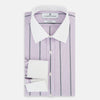 View 5 of product Lilac Track Stripe Shirt with Contrast T&A Collar and Cuffs