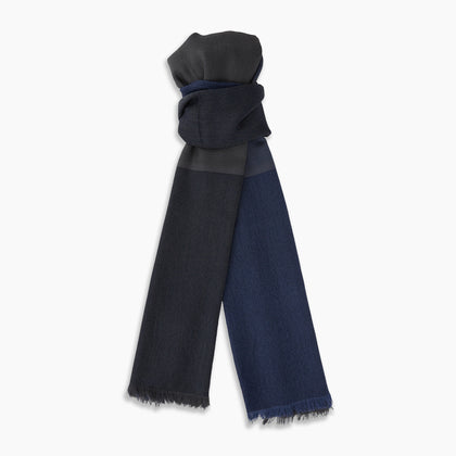 Charcoal and Navy Cashmere Scarf Image 3