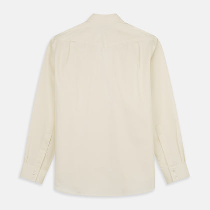 Cream Cotton Weekend Fit Western Shirt with Dorset Collar Image 7