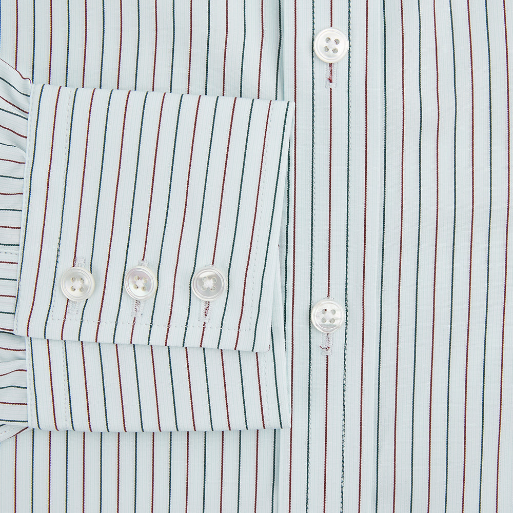 Green and Burgundy Pinstripe Mayfair Shirt
