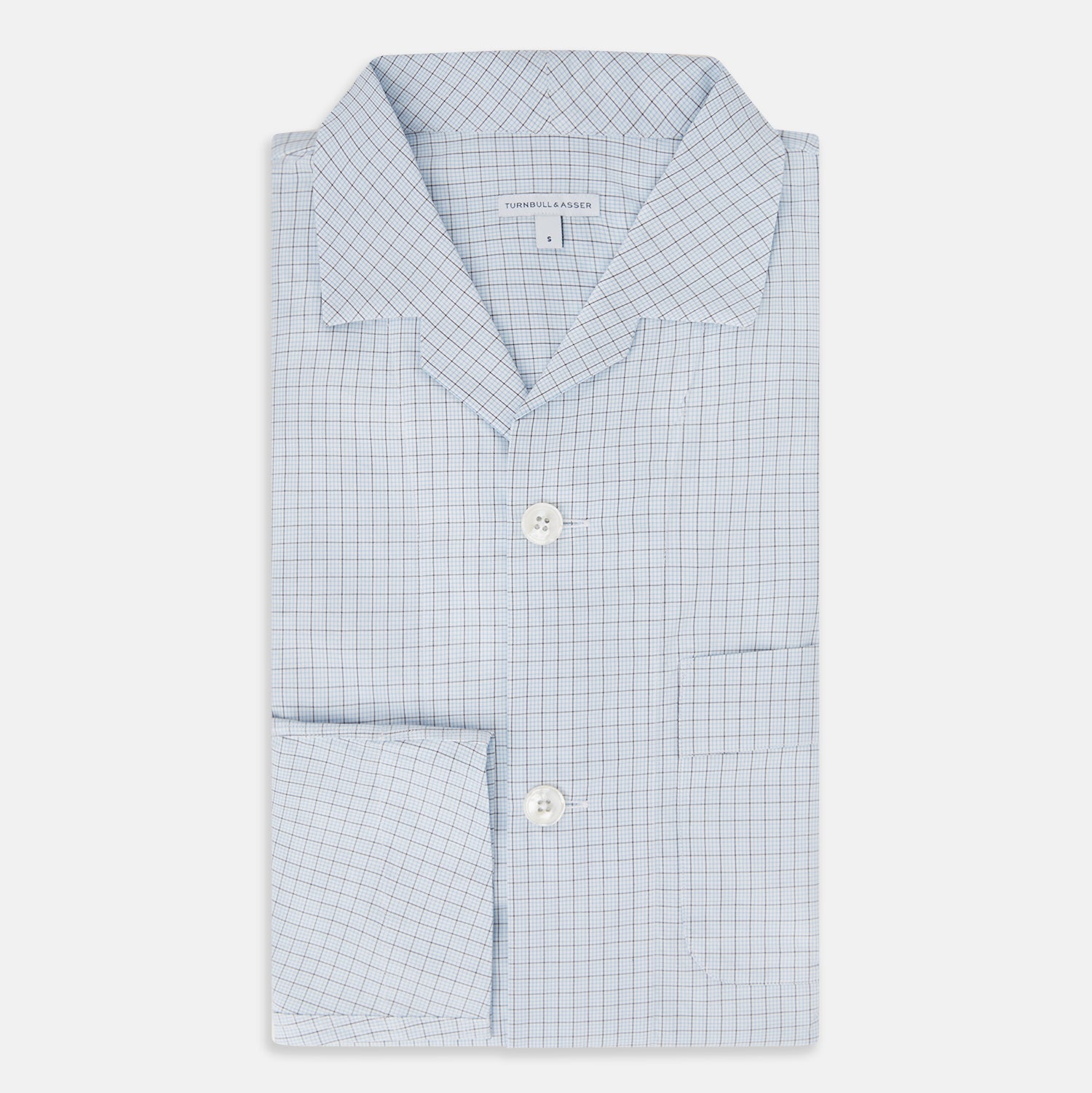 View 5 of product Blue Graph Check Pyjama Shirt