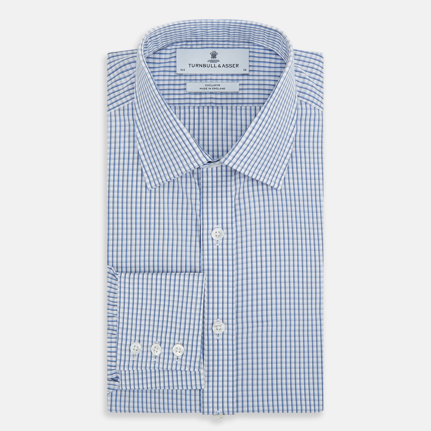 View 5 of product Sky Blue Micro Shadow Check Mayfair Shirt