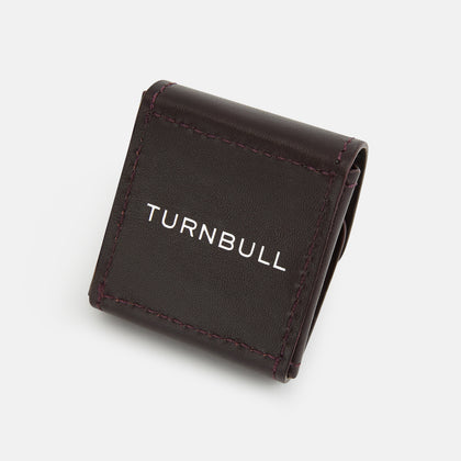 Burgundy Leather Cufflinks Image 3