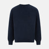 View 3 of product Navy Melange Cashmere V-Neck Jumper