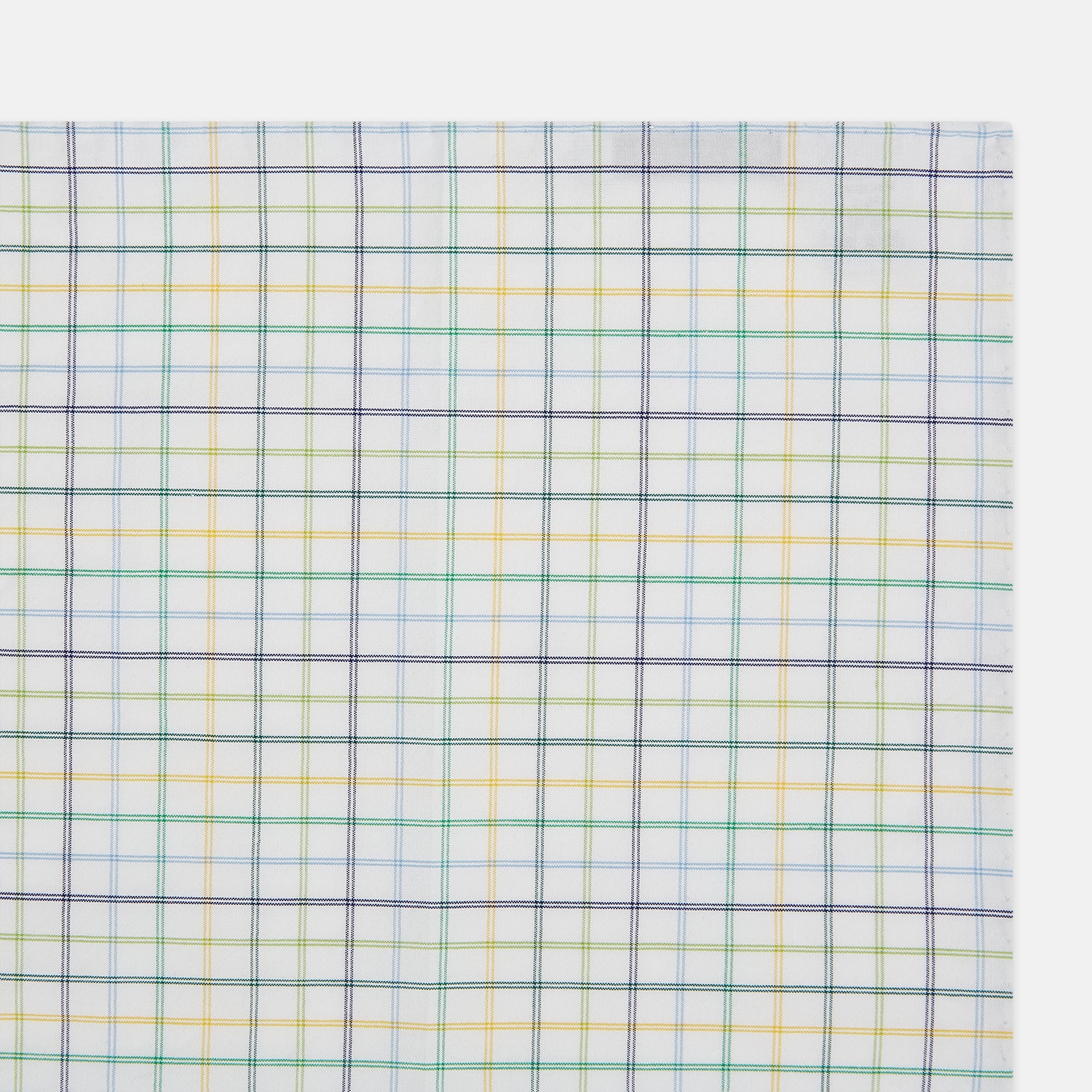 View 2 of product Yellow Multi Double Grid Check Hand-Rolled Handkerchief