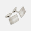 View 1 of product Silver Striped Rectangular Cufflinks