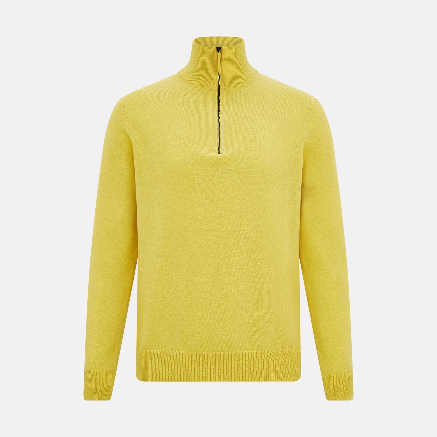 View 1 of product Canary Yellow Half-Zip Cashmere Jumper