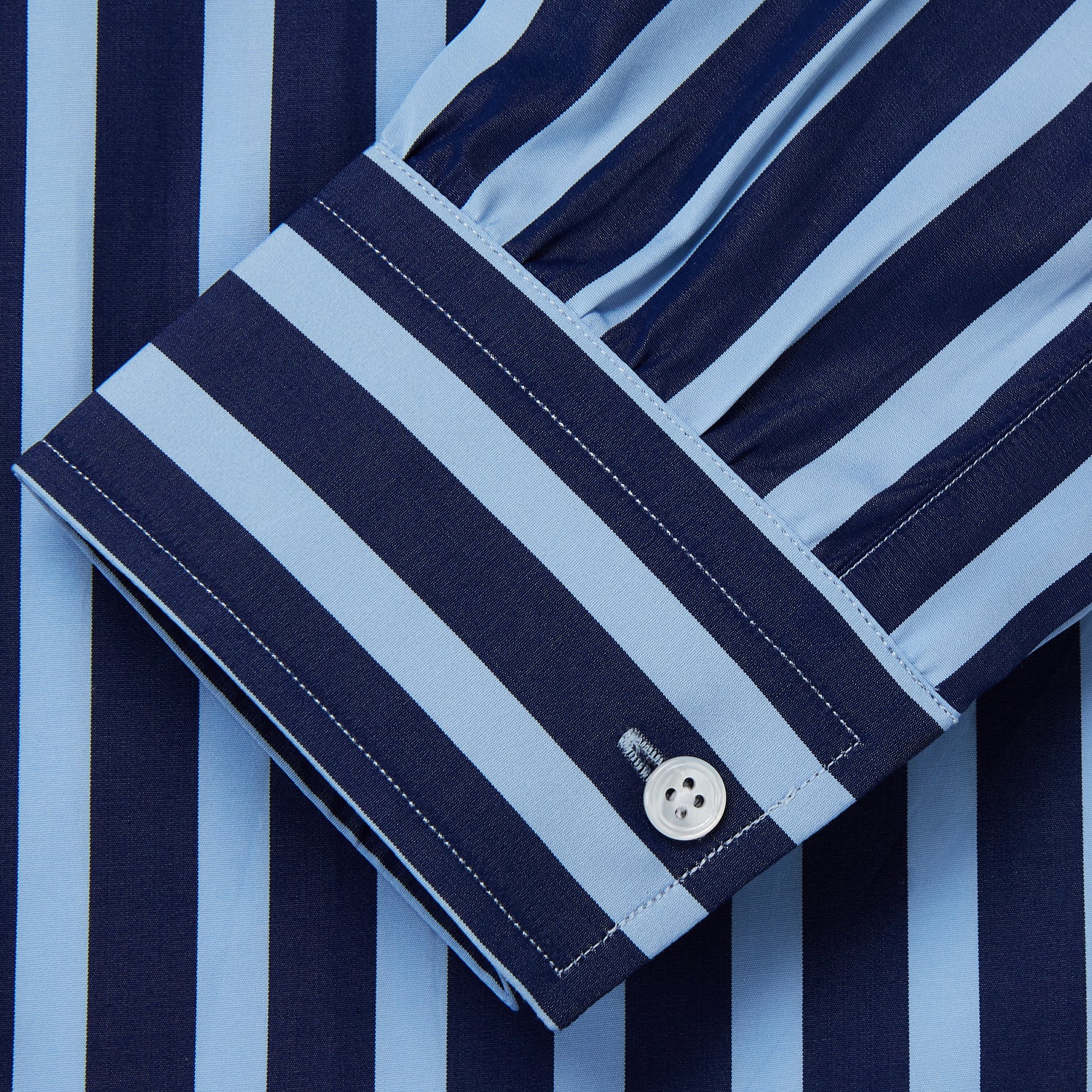 View 2 of product Navy Multi Stripe Cotton Weekend Fit Suffolk Shirt