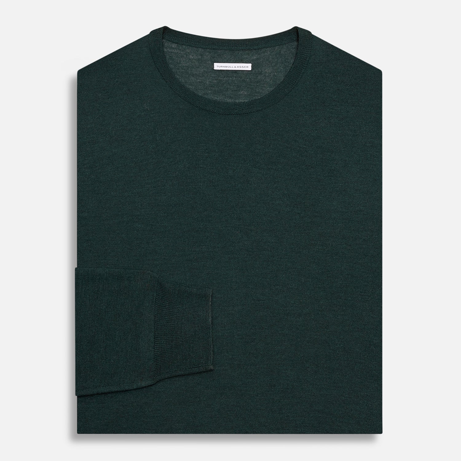 View 4 of product Forest Green Fine Merino Round Neck Jumper