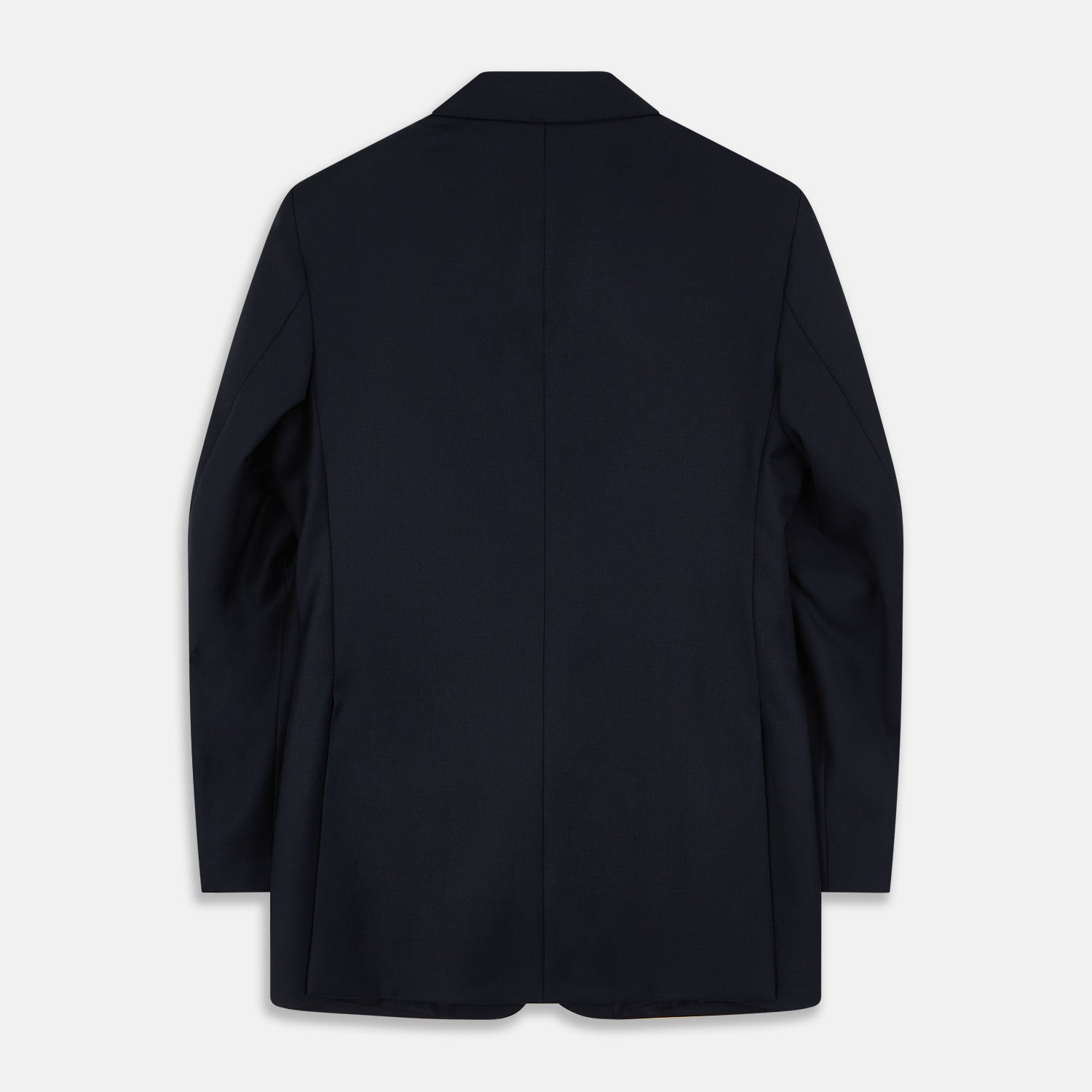 Navy Plain Wool Single Breasted Blazer