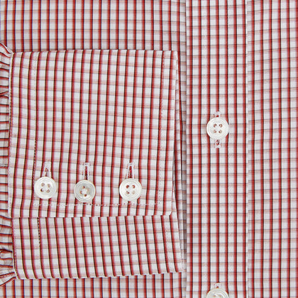 Red Micro Shadow Check Mayfair Shirt Image 5