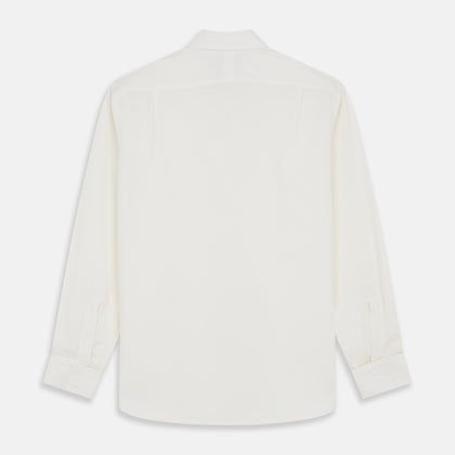 Cream Silk Tailored Fit Shirt Image 2