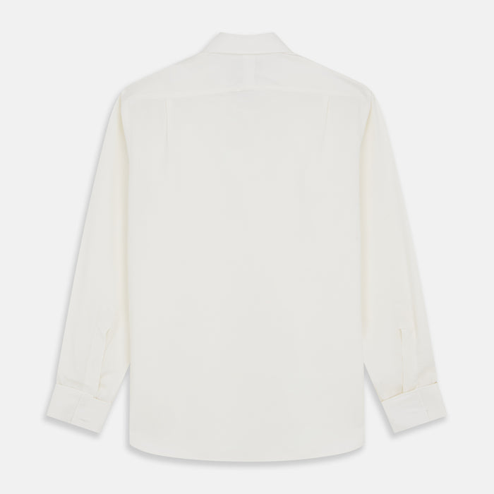 Cream Silk Tailored Fit Shirt Image 2