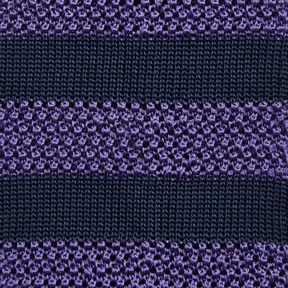 KNITTED STRIPE PURPLE TIE Image 2