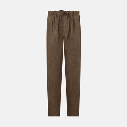 Pine Cone Linen Herringbone Miles Trousers