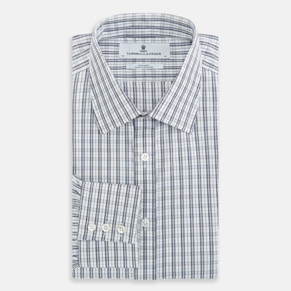 Navy Multi Check Mayfair Shirt Image 4