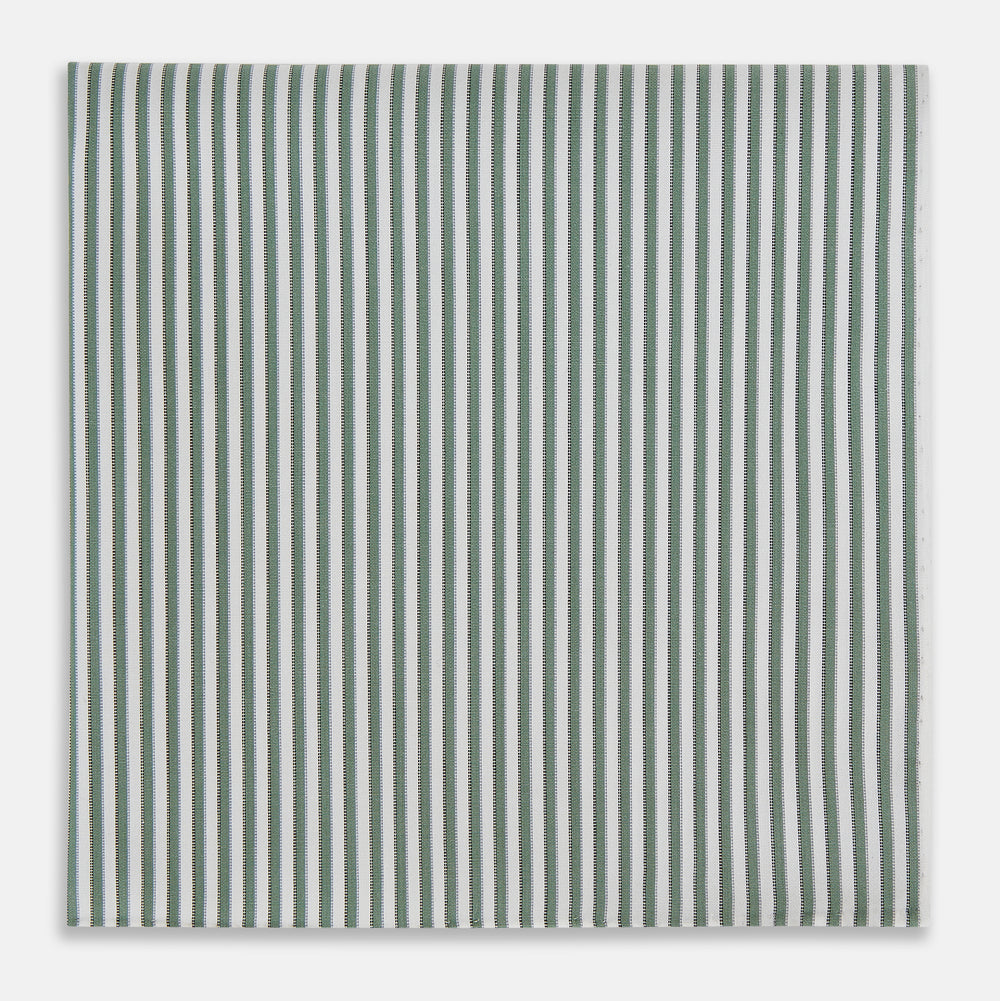 Melon Green Halo Stripe Hand-Rolled Handkerchief