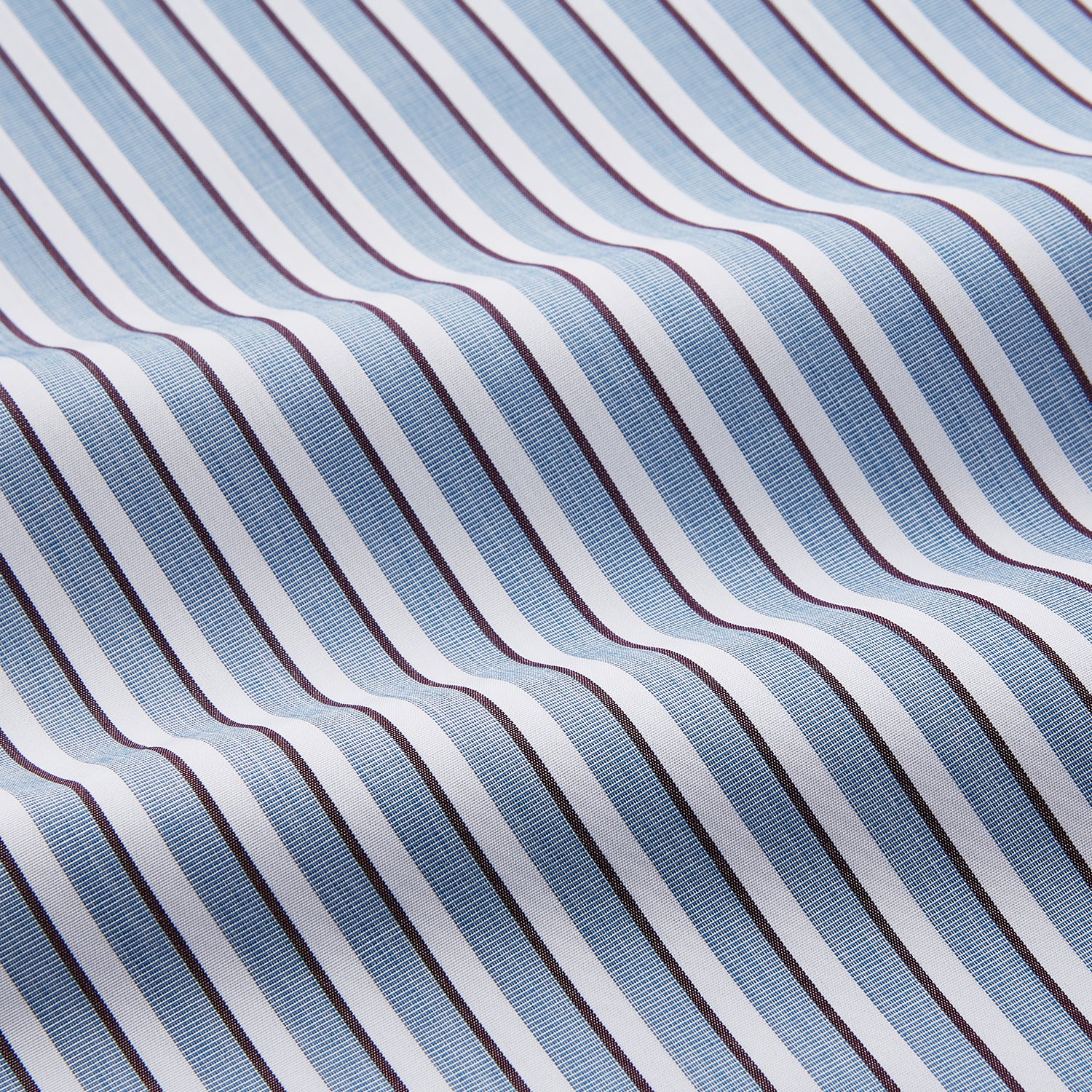 View 5 of product Blue and White Stripe Cotton Regular Fit Mayfair Shirt