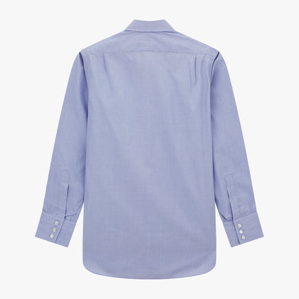 Blue End-on-End Cotton Shirt with T&A Collar and 3-Button Cuffs Image 2