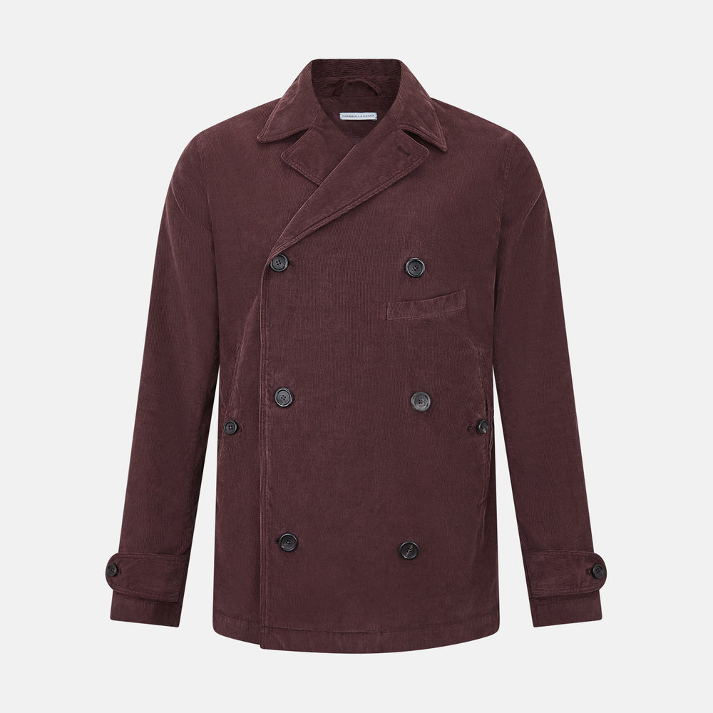 Burgundy Kingston Corduroy Caban Jacket