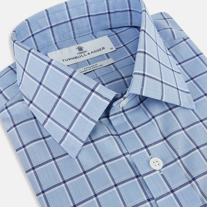 Blue and Navy Windowpane Mayfair Shirt