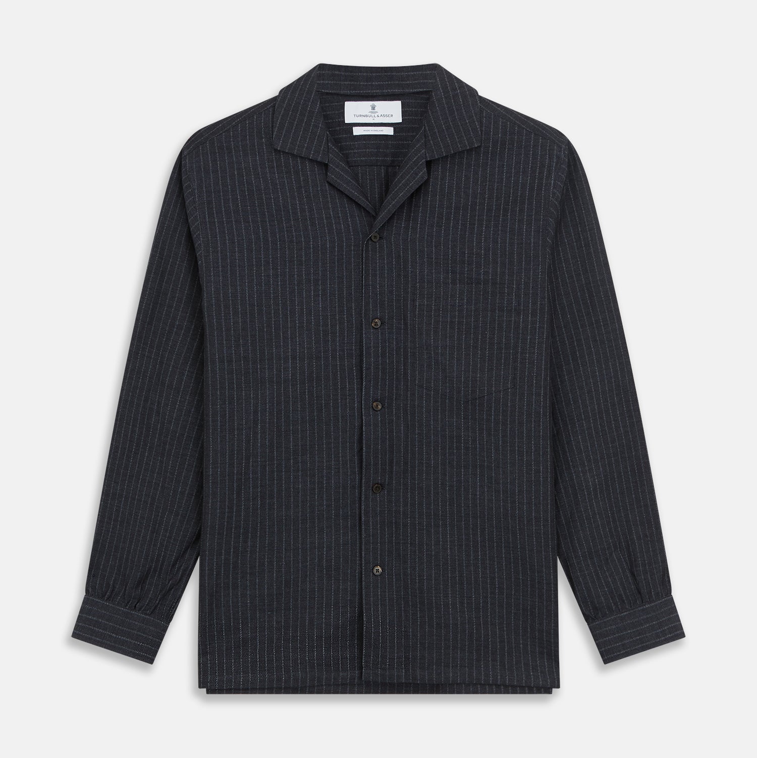 View 1 of product Navy Tailored Pinstriped Shirt Jacket