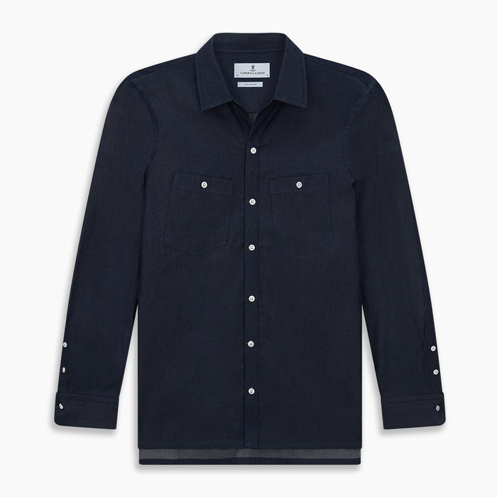 Navy Piccadilly Shirt Image 6