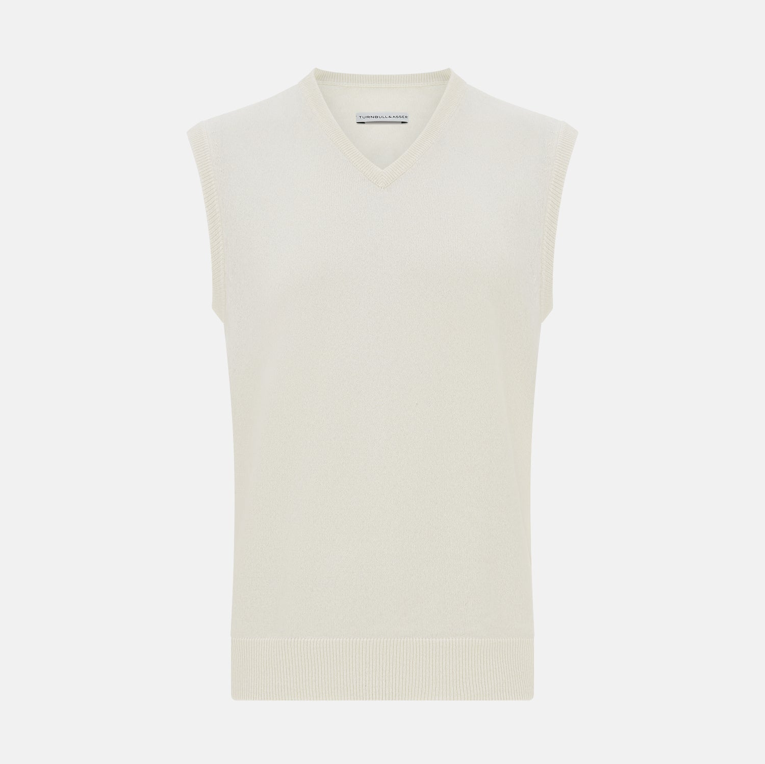 Ivory Cashmere V-neck Vest