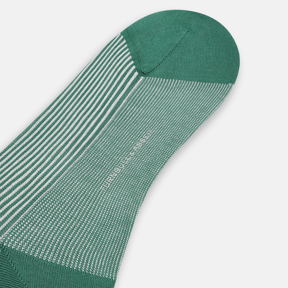 Melon Green/White Thin Striped Long Socks